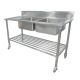 1700X600mm New Commercial Double Bowl Kitchen Sink #304 Stainless Steel Bench