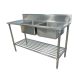 2100 X 600mm Double Bowl Kitchen Sink #304 Stainless Steel