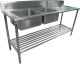 2200 X 600mm Double Bowl Kitchen Sink #304 Stainless Steel