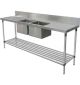 2400X600mm Double Middle Bowl Kitchen Sink #304 Stainless Steel