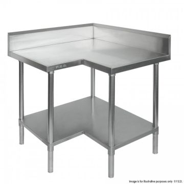Fed - Economic Corner Workbench,100Mm Splashback & Undershelf 900X900X900Mm 0900-7-WBCB