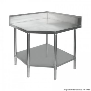 Fed - Corner Workbench With 100Mm Splashback, 900X900X900Mm 0900-7-WBCB/H