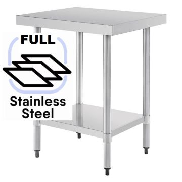 Commercial 900x700 FULL Stainless Steel Table Food Grade Work Bench 0900-7-WBS HY