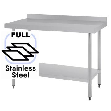Narrow 400x1200 FULL Stainless Steel Food Grade Work Bench Splashback 1200-4-WBBS HY