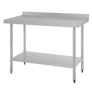 Commercial 1200x800 Stainless Steel Table Food Grade Work Splashback Bench 1200-8-WBB HY