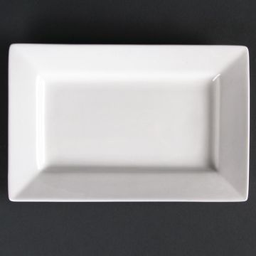 Lumina Fine China (Pack of 6) Wide Rim Rectangular Plates 200 x 130mm CD629