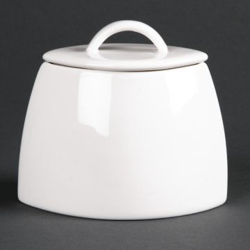Lumina Fine China (Pack of 6) Oval Sugar Bowls with Lids CD654