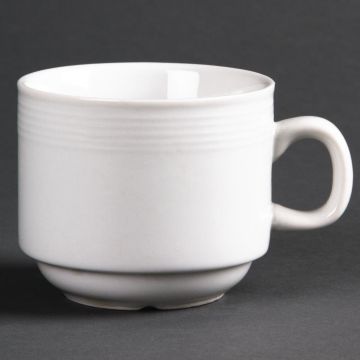Olympia Linear Stacking Tea Cups 200ml 7oz (Pack of 12) U084