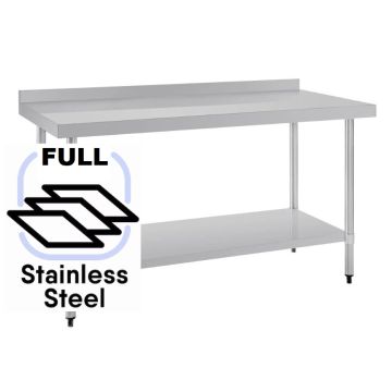 Narrow 1500x400  FULL Stainless Steel Food Grade Work Bench Splashback 1500-4-WBBS HY