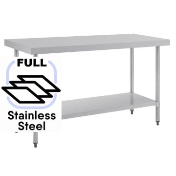 Commercial 1500x800 FULL Stainless Steel Table Food Grade Work Bench 1500-8-WBS HY