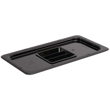 Vogue Polycarbonate 1/3 Gastronorm Black Container Lid U476