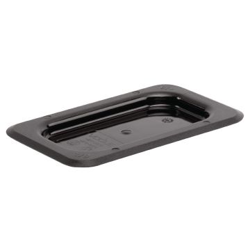 Vogue Polycarbonate 1/9 Gastronorm Black Container Lid U479