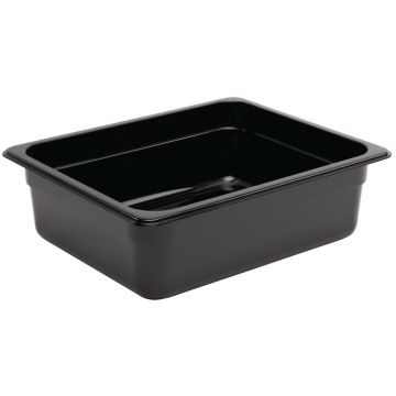 Vogue Black Polycarbonate 1/2 Gastronorm Container 100mm U459