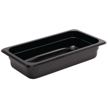 Vogue Black Polycarbonate 1/3 Gastronorm Container 65mm U462