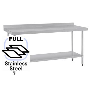 Commercial 700x1800 FULL Stainless Steel Table Food Grade Work Splashback Bench 1800-7-WBBS HY