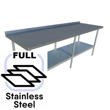 Commercial 700x2100 FULL Stainless Steel Table Food Grade Work Splashback Bench 2100-7-WBBS HY