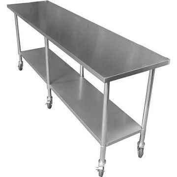 Fed Premium Stainless Steel Mobile Workbench With Castors 700mm Deep - WBM7-2400/A