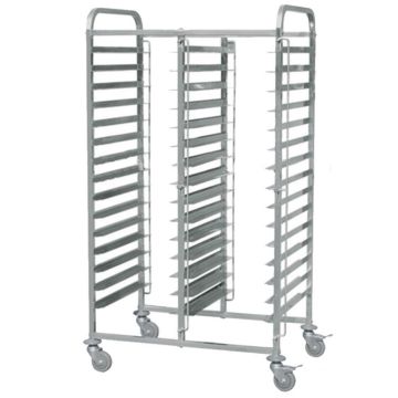 Double 15 Level Bakery Trolley Suits Tray Size 40X73cm. Capacity 30 Trays