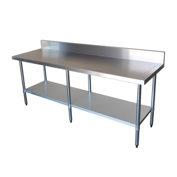 Fed Economic 304 Grade Stainless Steel Tables With Splashback 600 Deep 2400-6-WBB