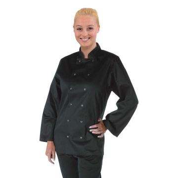 Whites Vegas Chefs Jacket Long Sleeve Black M A438-M