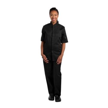 Le Chef Contemporary Unisex Prep Shirt Black XS BB142-XS