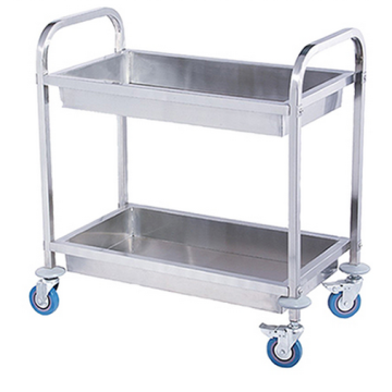 Small Two Tier Stainless Steel Utility Collecting Kitchen Trolley 75X40X83cm