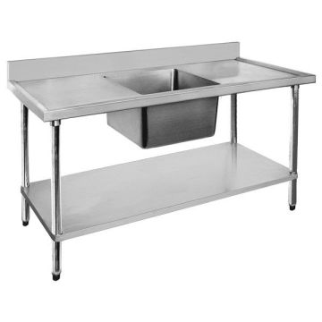 Fed Economic 304 Grade Stainless Steel Single Sink Benches 700 Deep 1500-7-SSBC