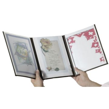 Securit (Pack of 3) Crystal Menu Holder Triple A4 CB843
