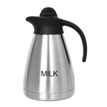 Olympia Screwtop Vacuum Jug 1Ltr Milk CL372
