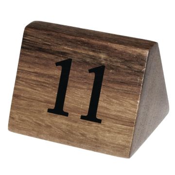 Olympia Acacia Table Number Signs Numbers 11-20 (Pack of 10) CL393