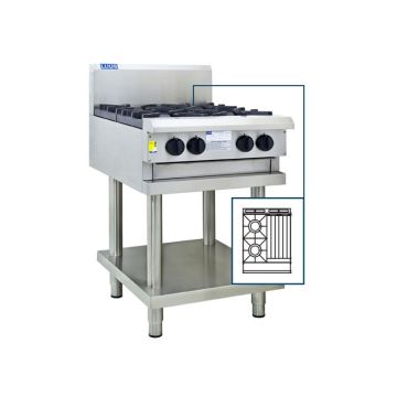 LUUS Professional 2 Burner 300mm Chargrill Cooktop W/ Pilots & Flame Failure CS-2B3C-P NG