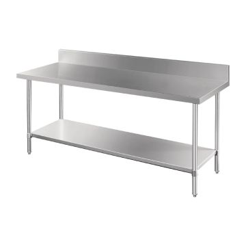 Vogue Premium Stainless Steel Table with Splashback 1800mm DA341