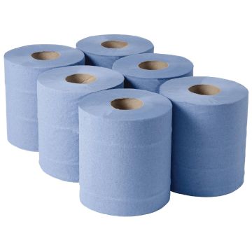 Jantex Centrefeed Blue Roll Paper Towels (Pack of 6) DL921