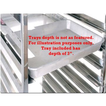 Baker Stainless Steel commercial Single Gastronome Trolley W/ 30 X 460X330mm Aluminium Pans