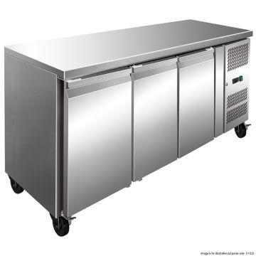 FE3100BT S/S Three Door Bench Freezer 386L
