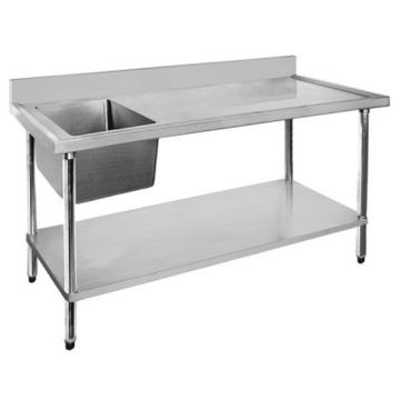 Fed Economic 304 Grade Stainless Steel Single Sink Benches 700 Deep 1500-7-SSBR