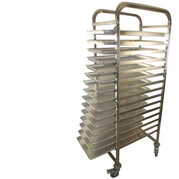 15 Level Bakery Trolley Suits Tray Size 40X60cm. Capacity 15 Trays. Deal Includes 15 Trays