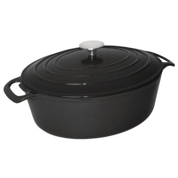 Vogue Black Oval Casserole Dish 6Ltr GH310