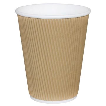 Fiesta(Pack of 25)Takeaway Coffee Cups Ripple Wall Kraft 225ml x25 GP443