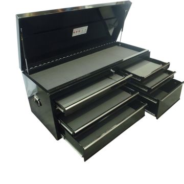 56" 7 Drawer Top Cabinet Chest Tool Box Metal Storage Mechanic Toolbox Black