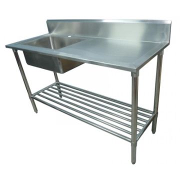 1700 X 700mm Single Bowl Kitchen Sink #304 Stainless Steel