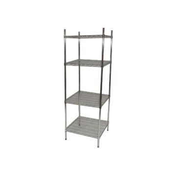 610 X 610 X 1800mm Heavy Duty Chrome Wire Shelf Shelves W / Wheels Castors