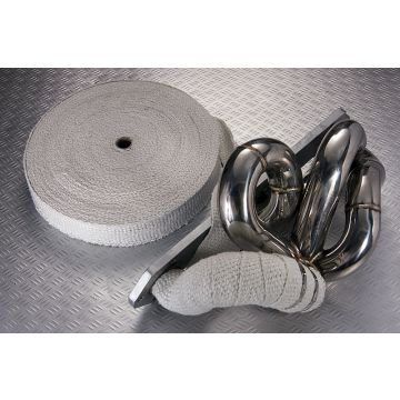 3Pcs White Exhaust Heat Wrap Glass Fibre 30M Long X 50mm Wide+ 30Pcs Zip Ties