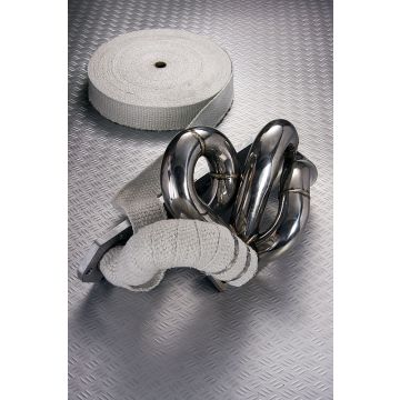 3Pcs White Exhaust Heat Wrap Glass Fibre 15M Long X 50mm Wide + 18Pcs Zip Ties