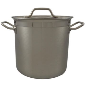 36L Stainless Steel Stock Pot With Forged Triple Bottom. Induction Able