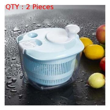 2X Brand New Manual Vegetable Salad Herb Mixer Bowl Spinner Drainer Dryer Tool