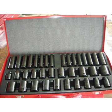 38Pc Metric & Sae Impact Socket Tool Set For Air Wrench