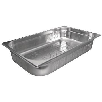 Vogue Stainless Steel Perforated 1/1 Gastronorm Pan 100mm DN700