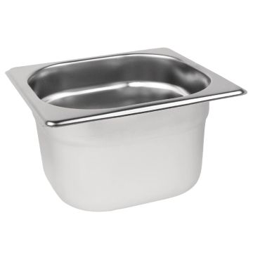 Vogue Stainless Steel 1/6 Gastronorm Pan 100mm DN724