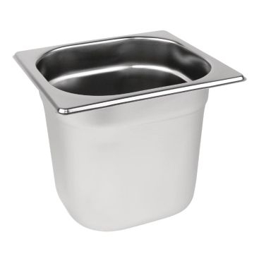 Vogue Stainless Steel 1/6 Gastronorm Pan 150mm DN725